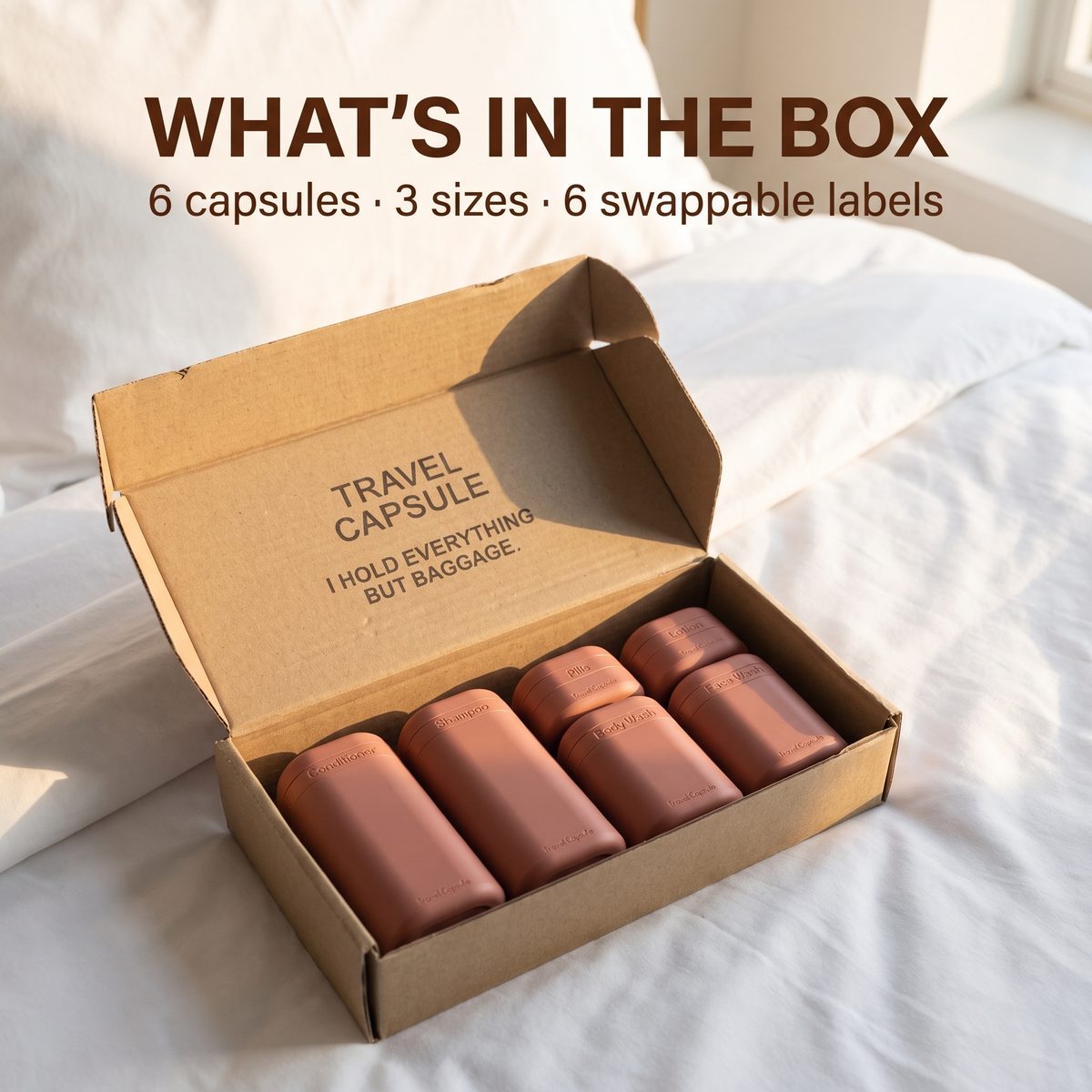 Travel Capsule set in its kraft gift box